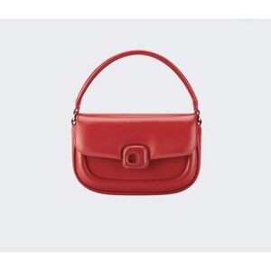 La Festin Red Mini Leather Handle Adjustable Crossbody Bag